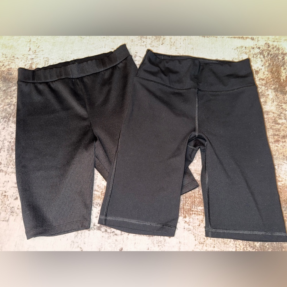 H&M and all in motion Ribbed black Biker Shorts size small